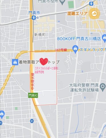 オリジナル　コストコ＆ららぽーと建設予定地地図